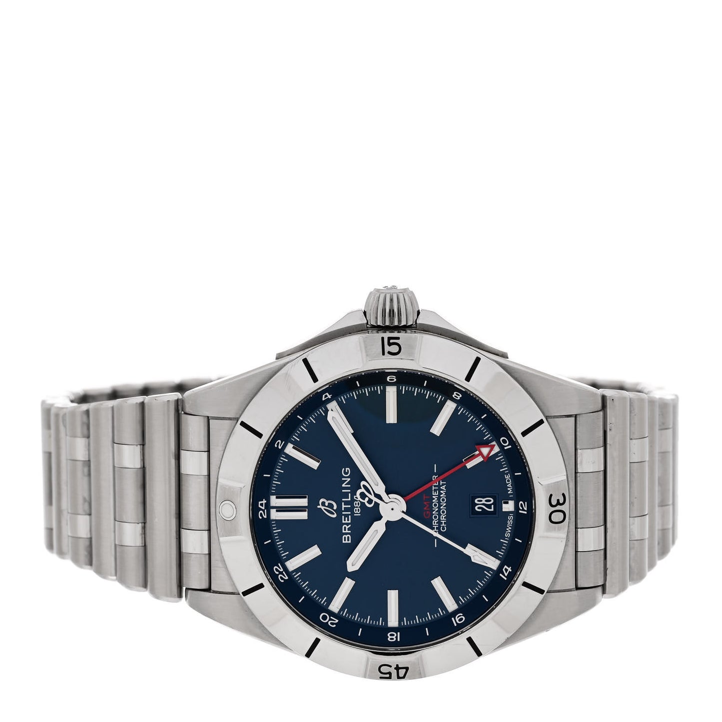 Stainless Steel 40mm Chronomat GMT Automatic Watch Blue A32398101C1A1