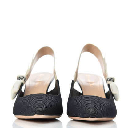 Christian Dior Technical Canvas Ribbon J Adior Slingback 65mm Pumps 38 Black 2 of 11