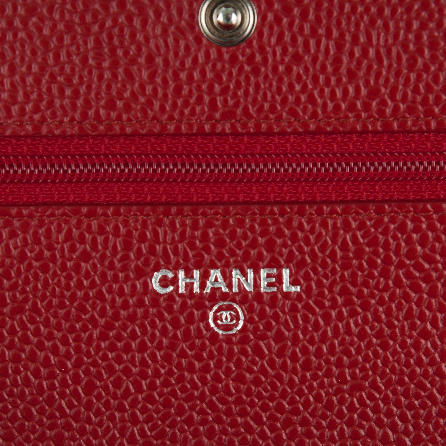 Chanel Caviar Quilted Wallet On Chain WOC Red 6 of 8