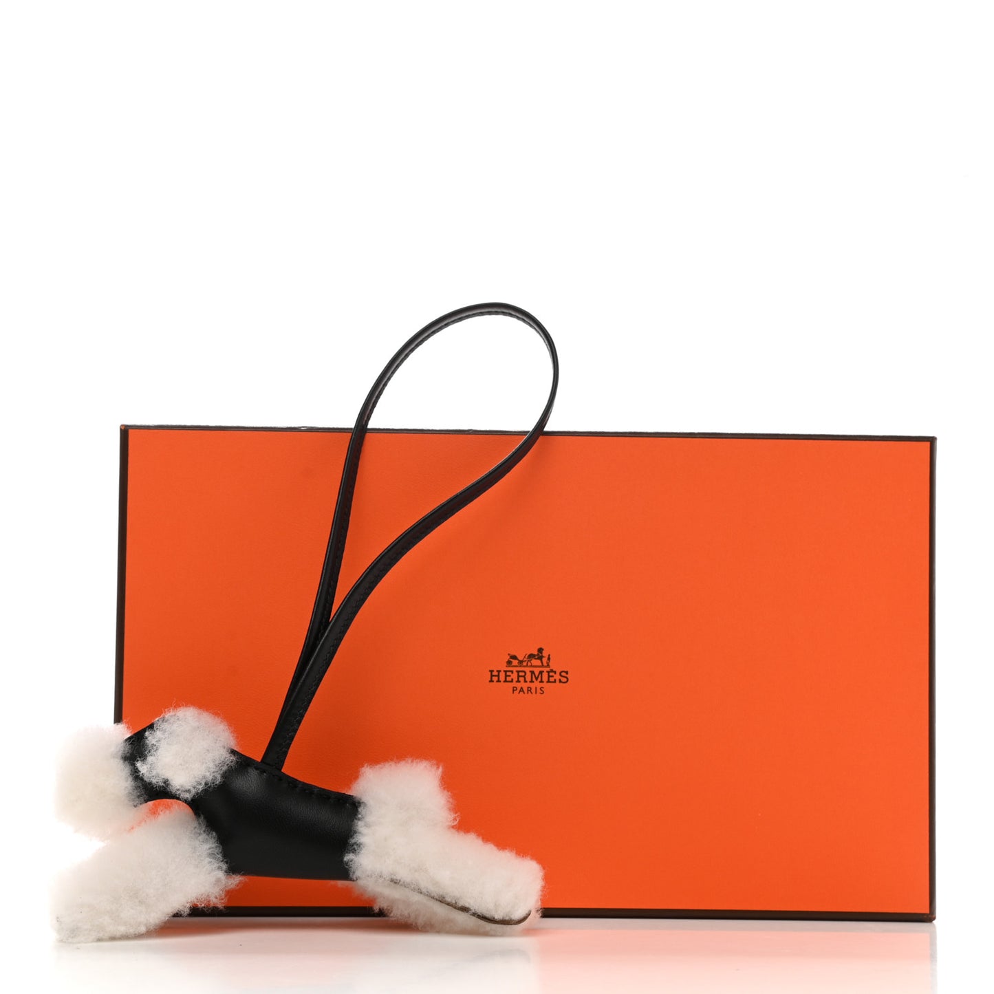 Milo Lambskin Shearling Budy Charm Black