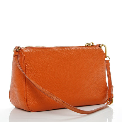 Prada Vitello Daino Shoulder Bag Papaya 3 of 7