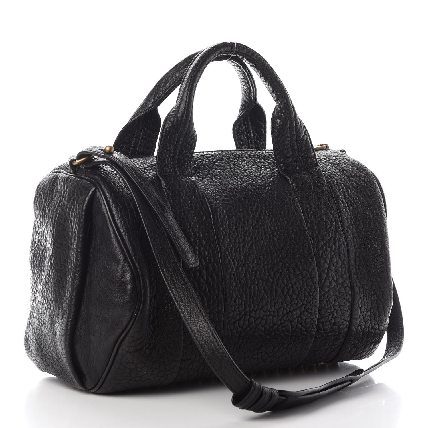 Alexander Wang Pebbled Lambskin Rocco Black Antique Brass Hardware 3 of 9