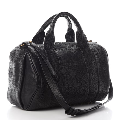 Alexander Wang Pebbled Lambskin Rocco Black Antique Brass Hardware 3 of 9
