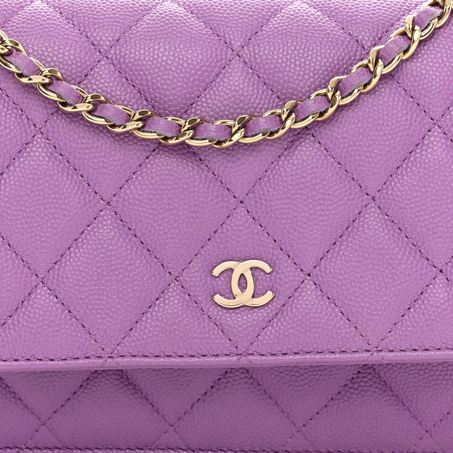 Chanel Caviar Quilted Wallet On Chain WOC Purple 8 of 10