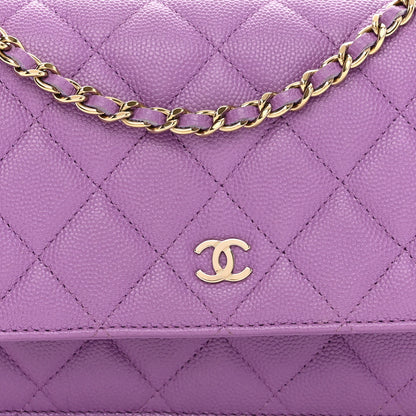 Chanel Caviar Quilted Wallet On Chain WOC Purple 8 of 10