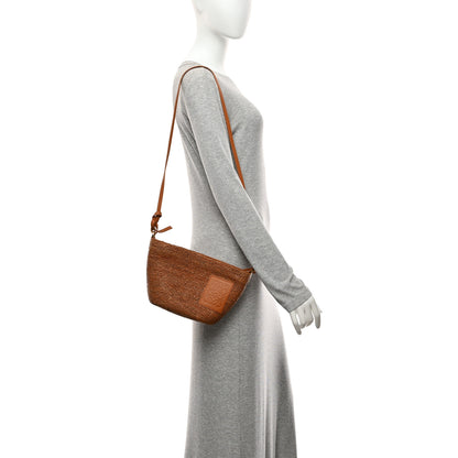 Loewe Calfskin Raffia Paulas Ibiza Pochette Bag Honey Gold 2 of 10