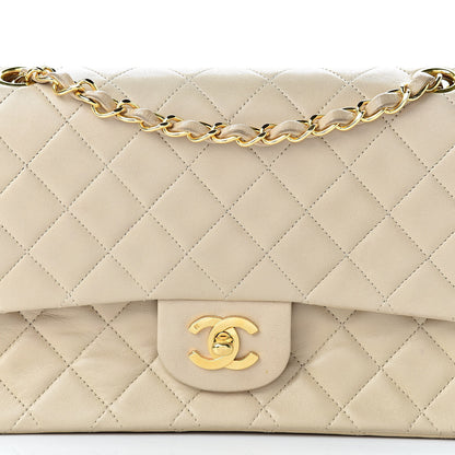Chanel Lambskin Quilted Medium Double Flap Beige 9 of 15