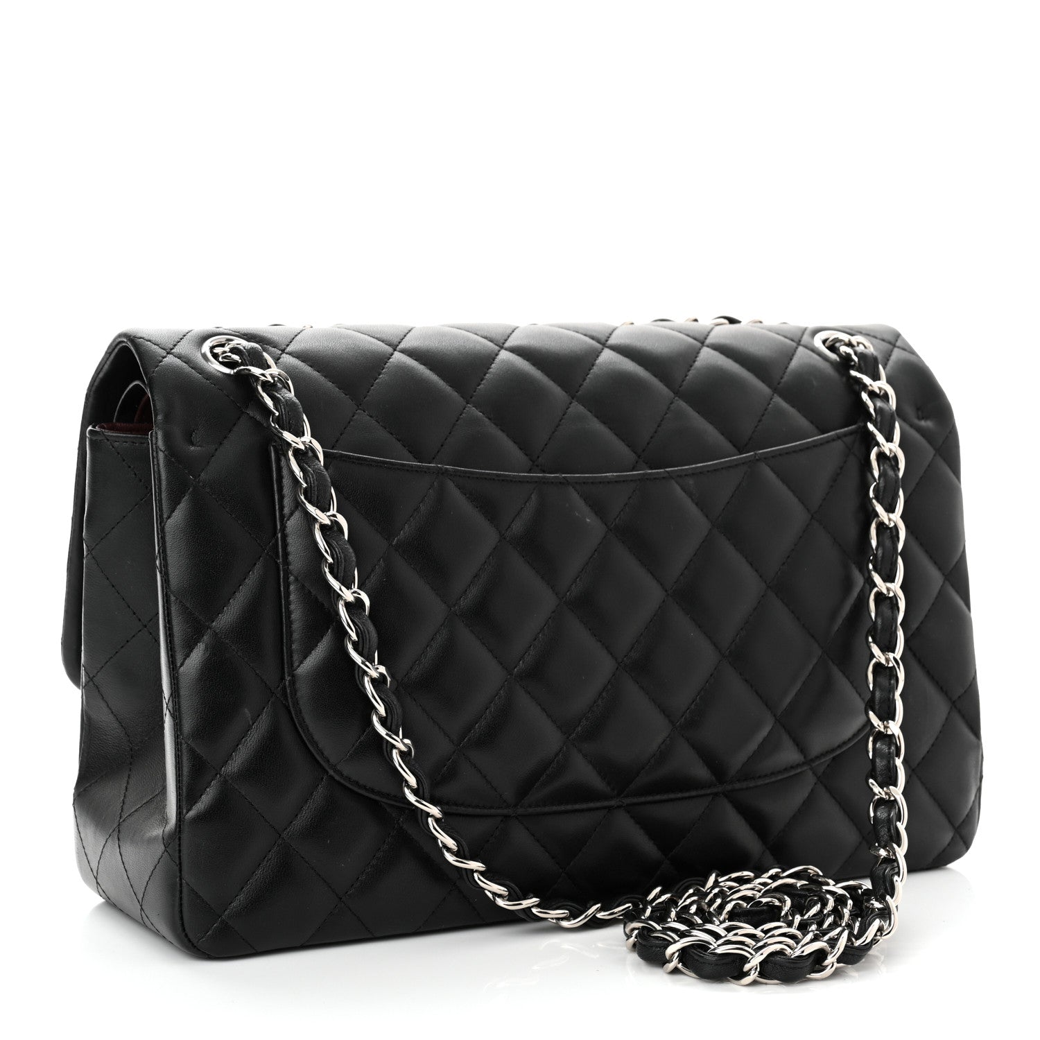 Chanel Lambskin Quilted Jumbo Double Flap Black 3 of 12