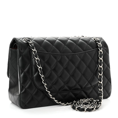 Chanel Lambskin Quilted Jumbo Double Flap Black 3 of 12