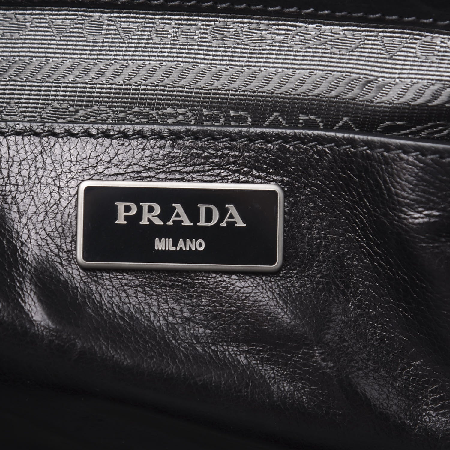 Prada Glace Calfskin Tote Bag Baltico Black 6 of 14