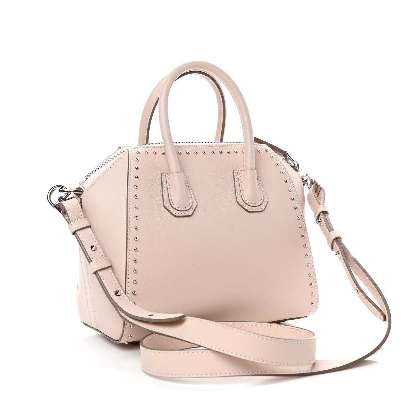Calfskin Mini Studded Antigona Nude Pink