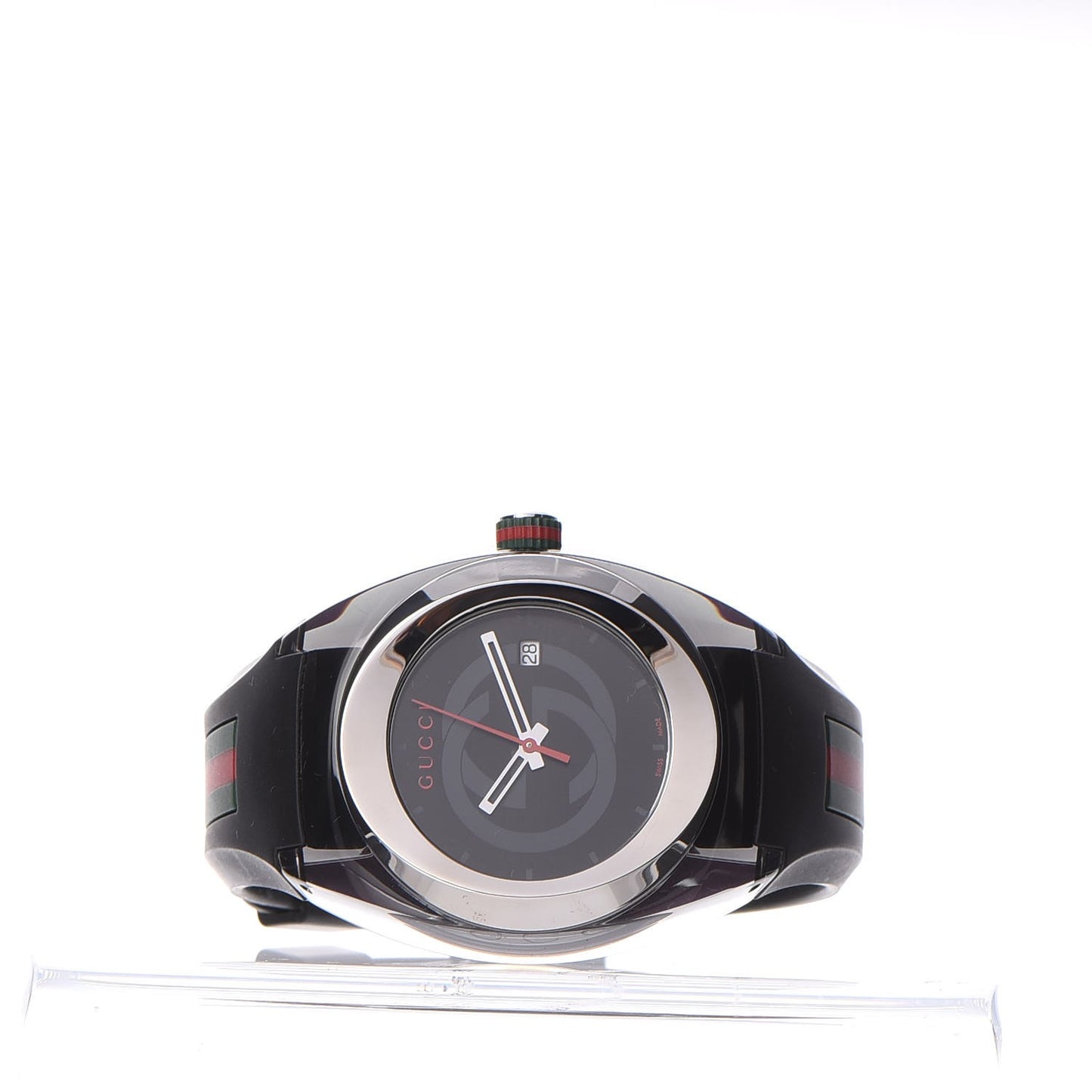 Stainless Steel Rubber 46mm Sync Web Quartz Watch Black