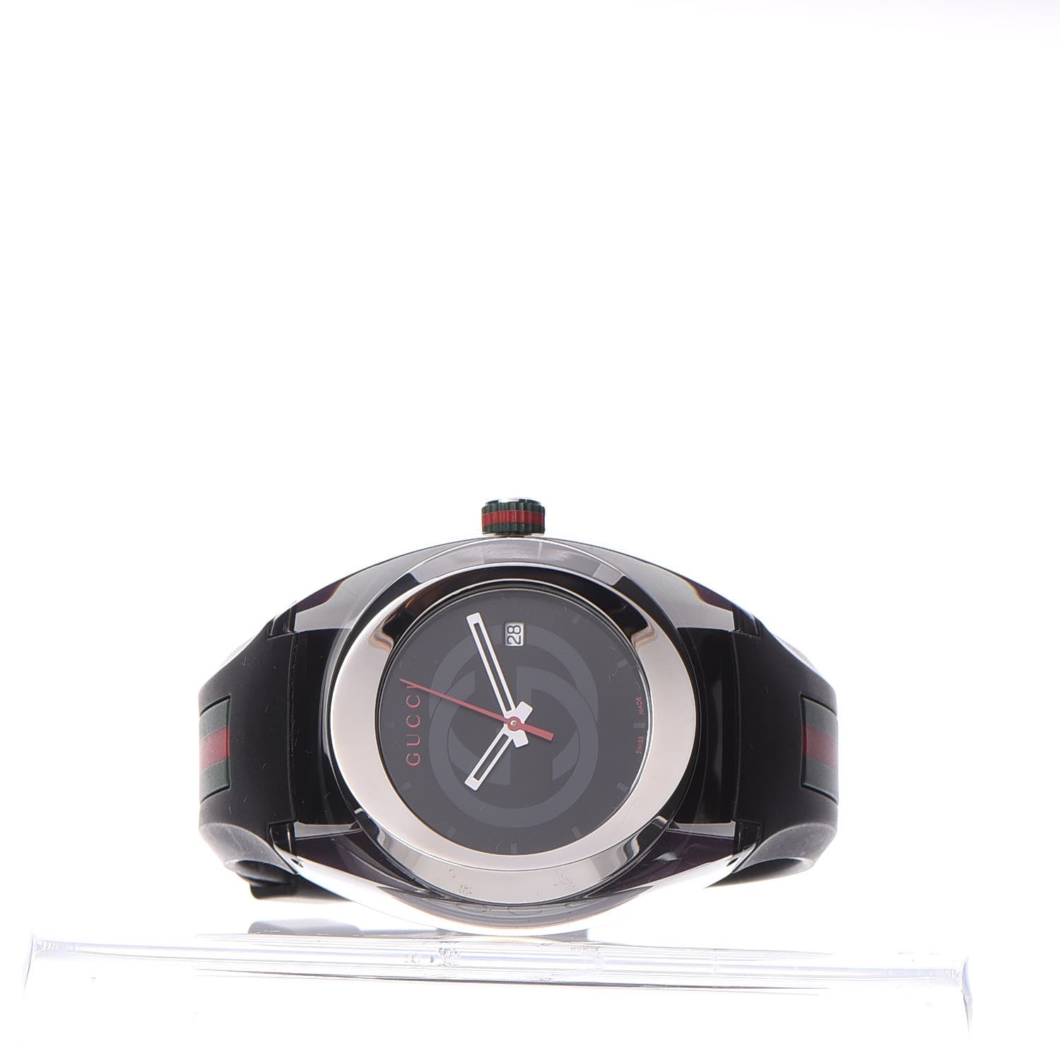 Gucci Stainless Steel Rubber 46mm Sync Web Quartz Watch Black 3 of 7