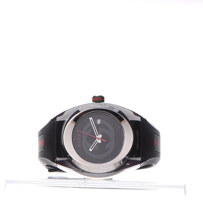 Gucci Stainless Steel Rubber 46mm Sync Web Quartz Watch Black 3 of 7
