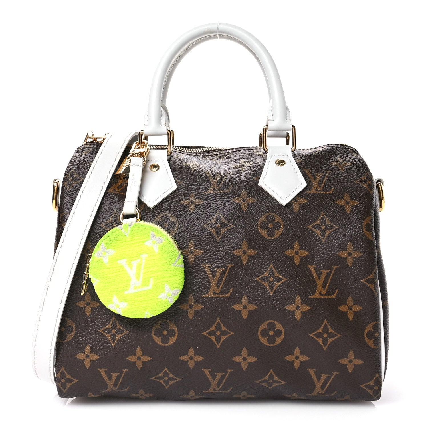 Louis Vuitton Monogram LV Match Speedy Bandouliere 25 White 1 of 11