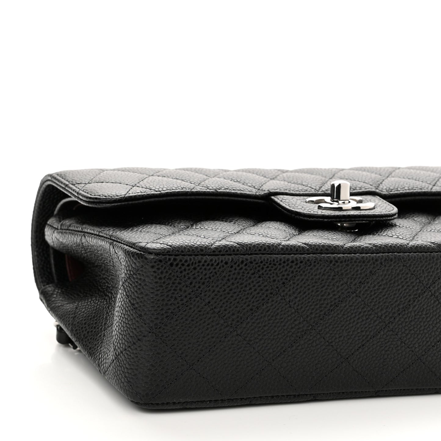 Caviar Quilted Small Double Flap Black