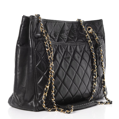 Chanel Lambskin Quilted Shopper Tote Black 3 of 16