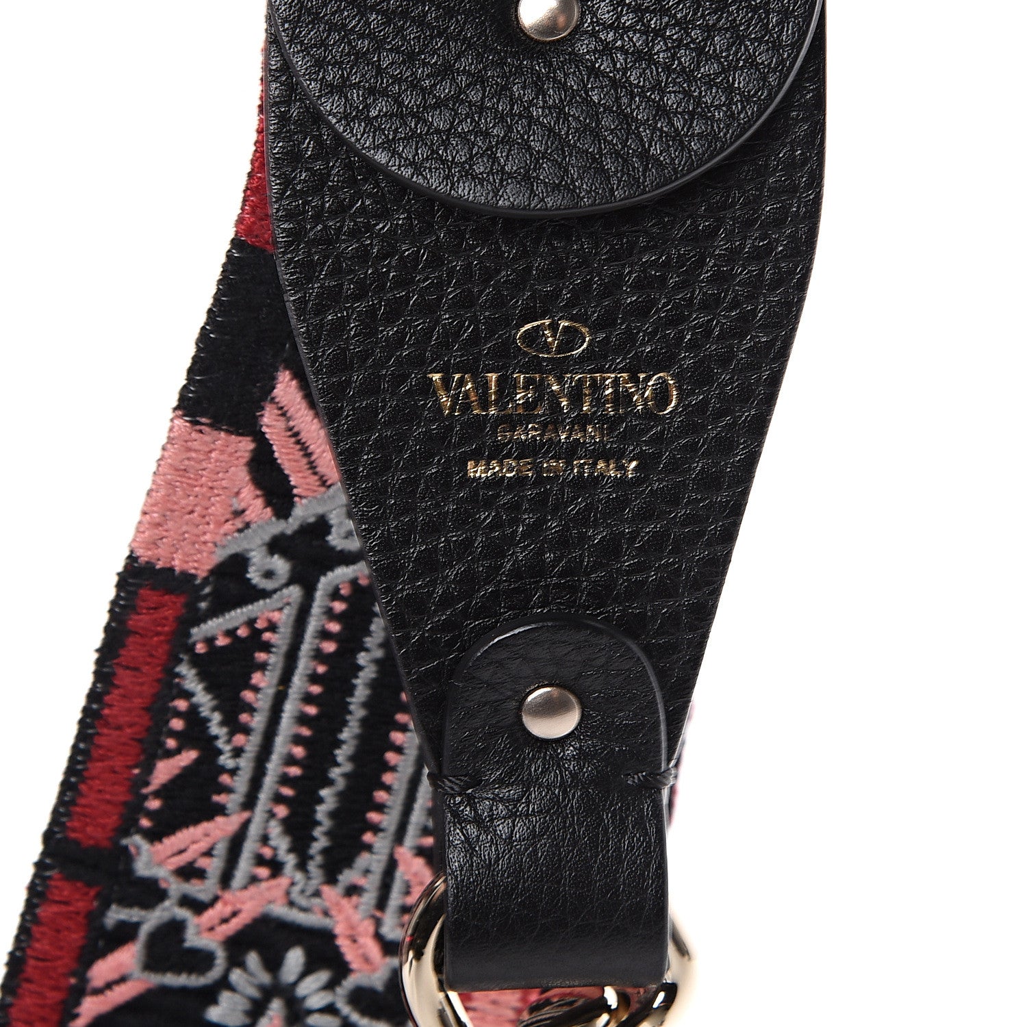 Valentino Garavani Canvas Loveblade Embroidered Rockstud Guitar Strap Multicolor 3 of 4