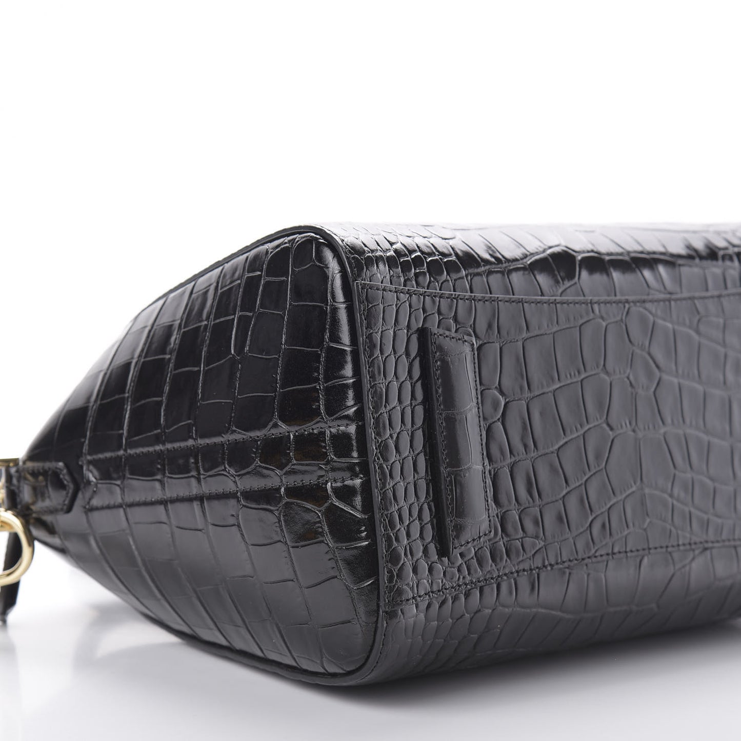 Calfskin Crocodile Embossed Small Antigona Black