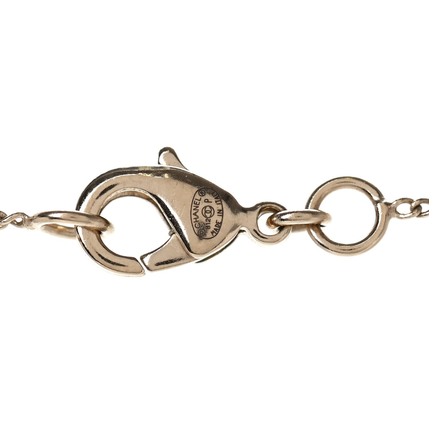 Chanel Baguette Crystal CC Necklace Light Gold 3 of 4