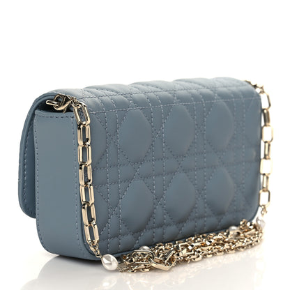 Christian Dior Lambskin Cannage Dior Talk Phone Pouch Cloud Blue 3 of 10