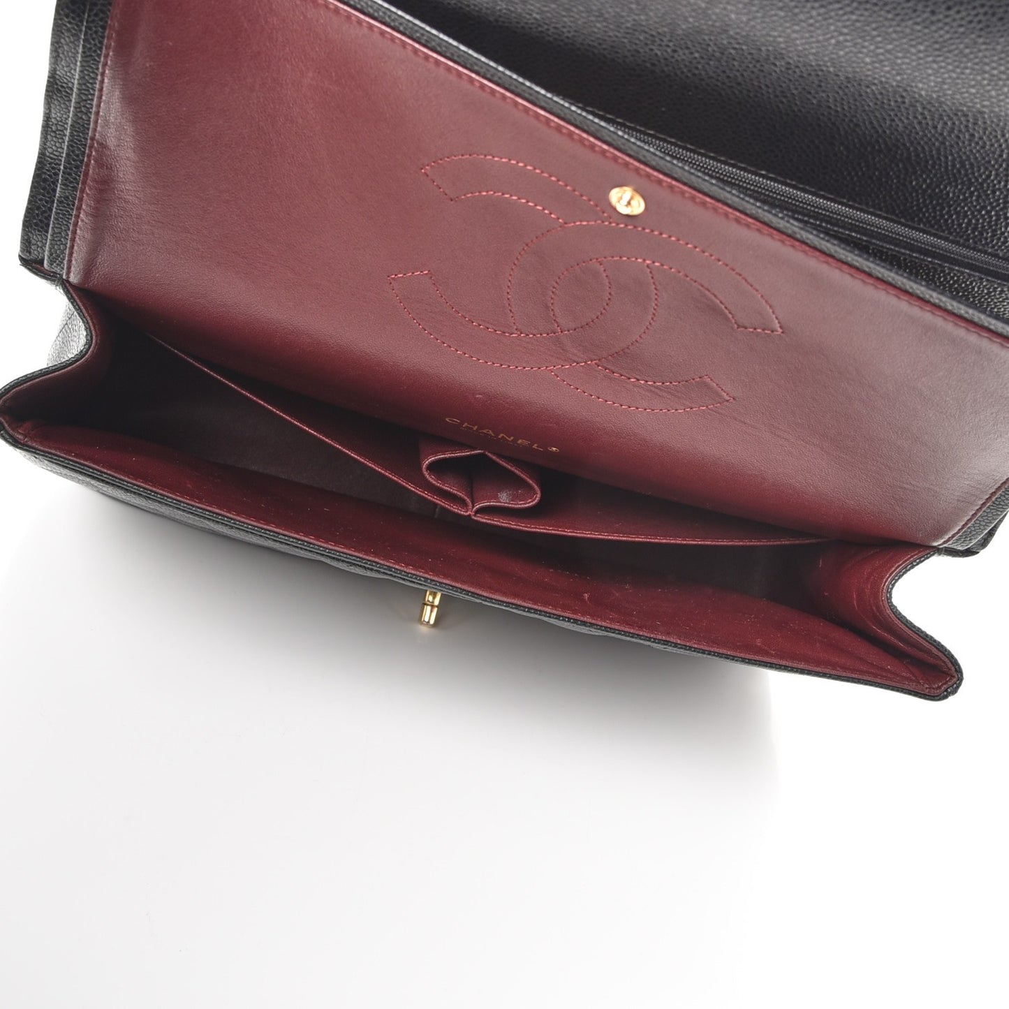Caviar Quilted Maxi Double Flap Black