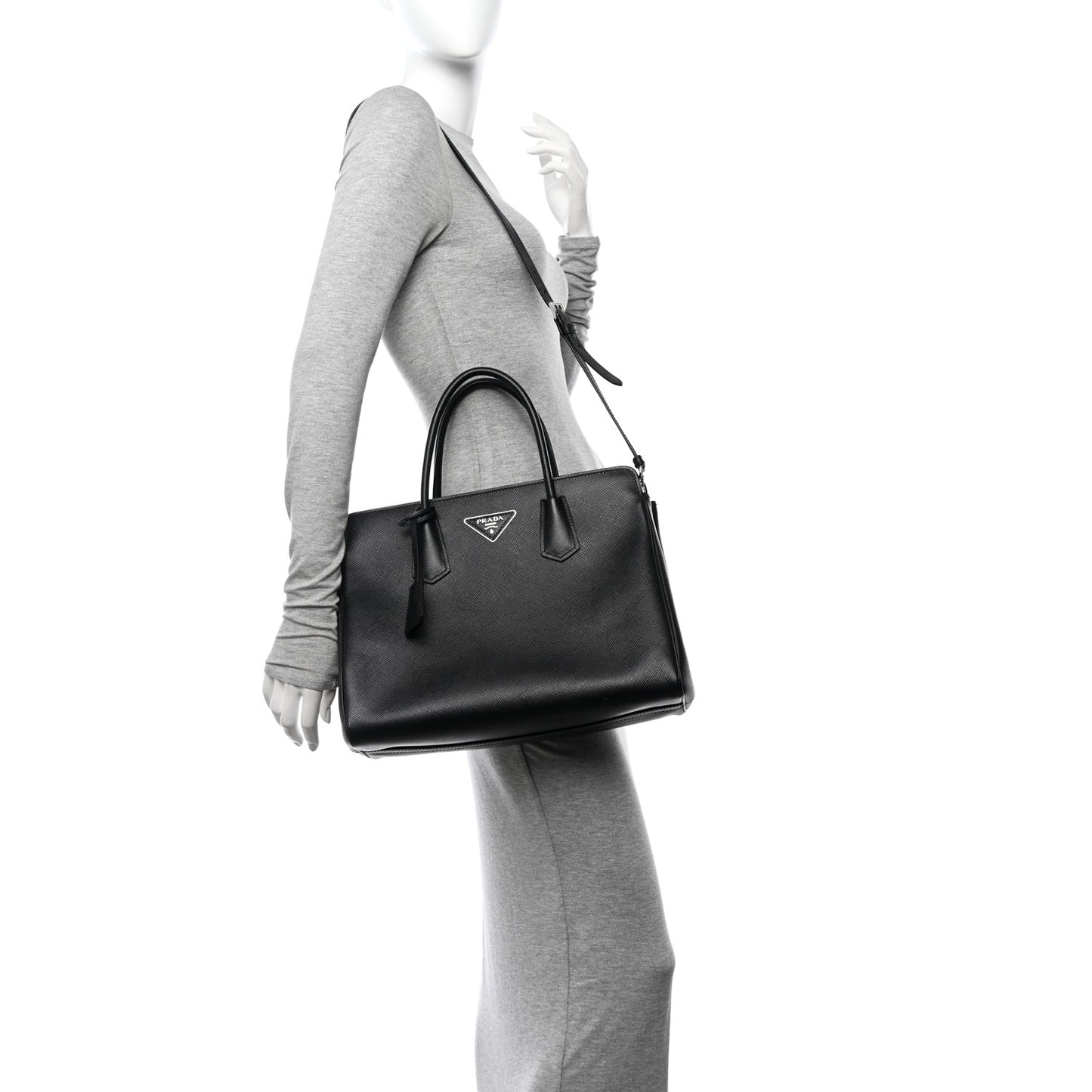 Saffiano Cuir Medium Tote Black