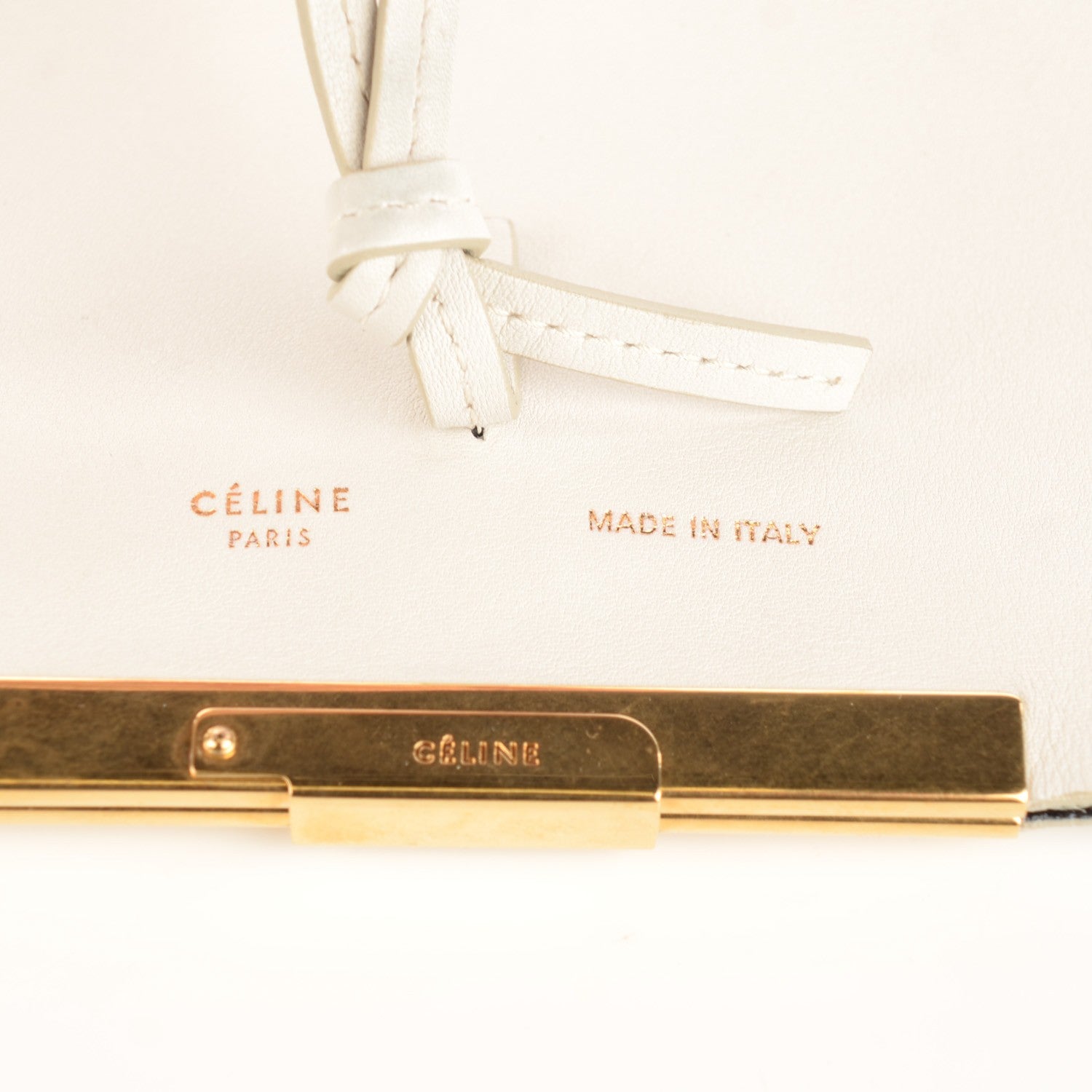 Celine Calfskin Large Clasp Shoulder Bag White 8 of 11