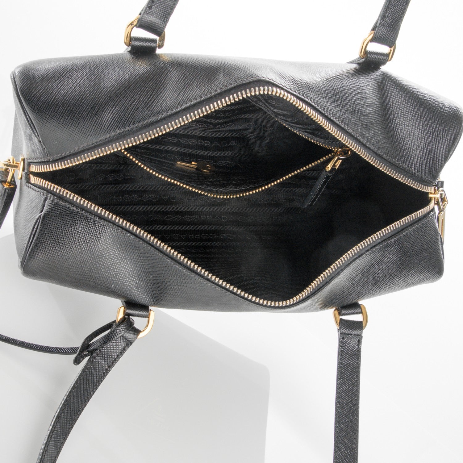 Prada Saffiano Lux Bauletto Nero Black 6 of 6