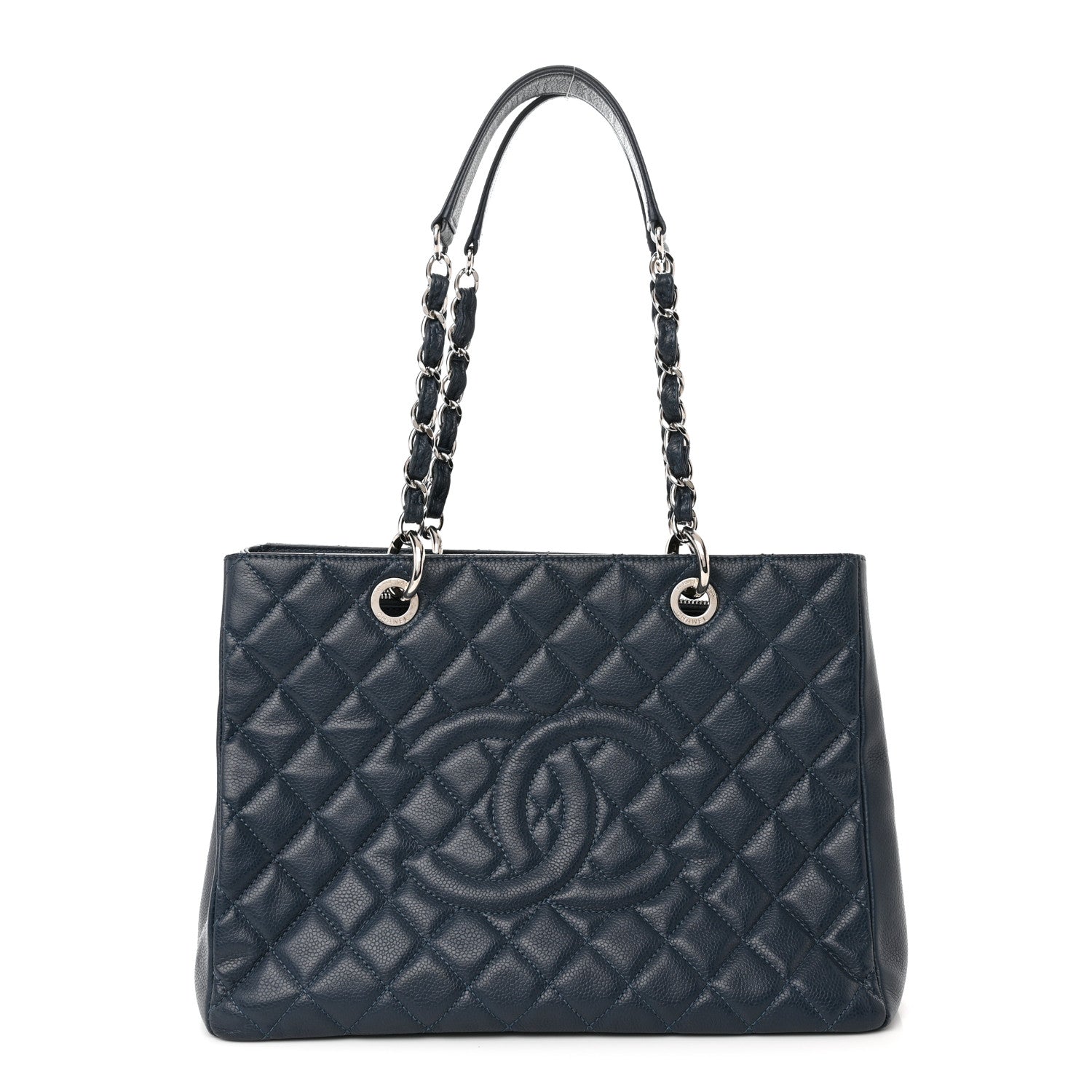 Chanel Caviar Quilted Grand Shopping Tote GST Dark Blue 1 of 10