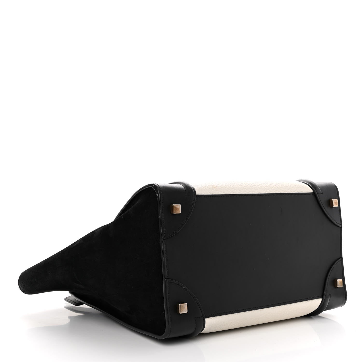 Celine Baby Grained Calfskin Tri-Color Mini Luggage White Liquorice 4 of 20