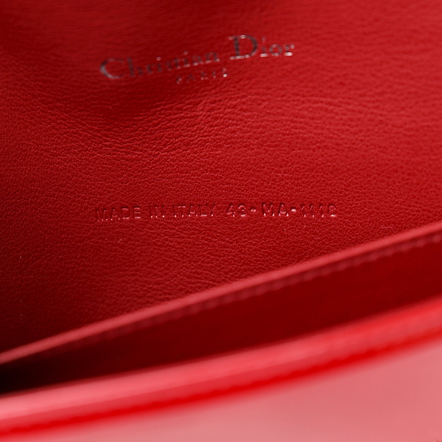 Patent Cannage Lady Dior Chain Wallet Rouge Ceris