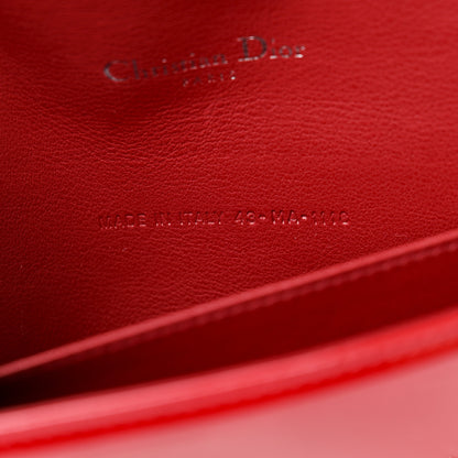 Christian Dior Patent Cannage Lady Dior Chain Wallet Rouge Ceris 8 of 15