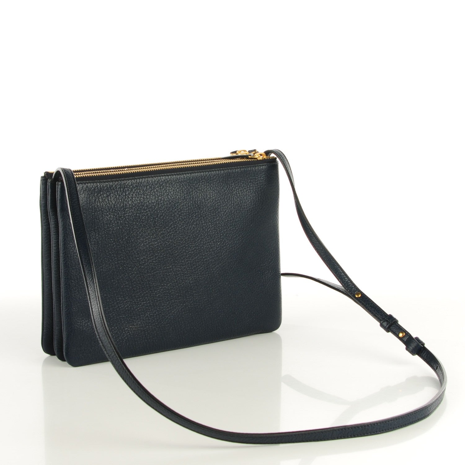 Celine Goatskin Large Trio Crossbody Bag Dark Blue 3 of 7