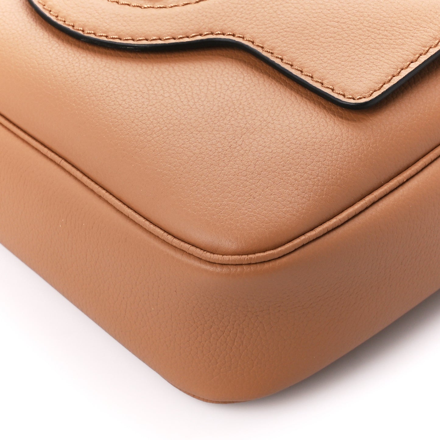 Grained Calfskin Medusa Camera Bag Brown