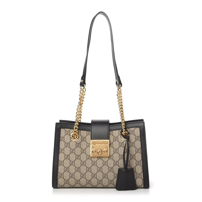 Gucci GG Supreme Monogram Small Padlock Tote Black 1 of 10