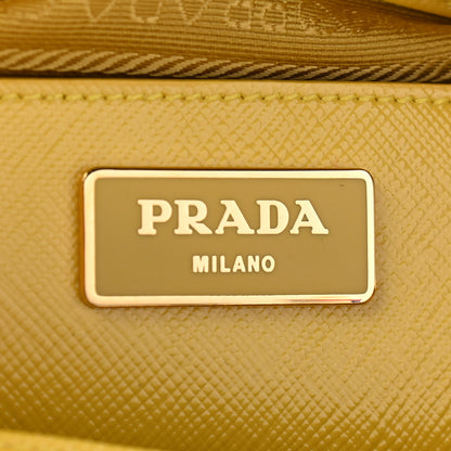 Prada Saffiano Vernice Floral Bauletto Bag Girasole 5 of 6