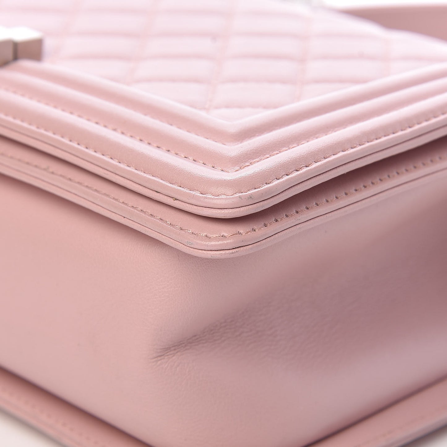 Calfskin Quilted Medium Boy Flap Light Pink
