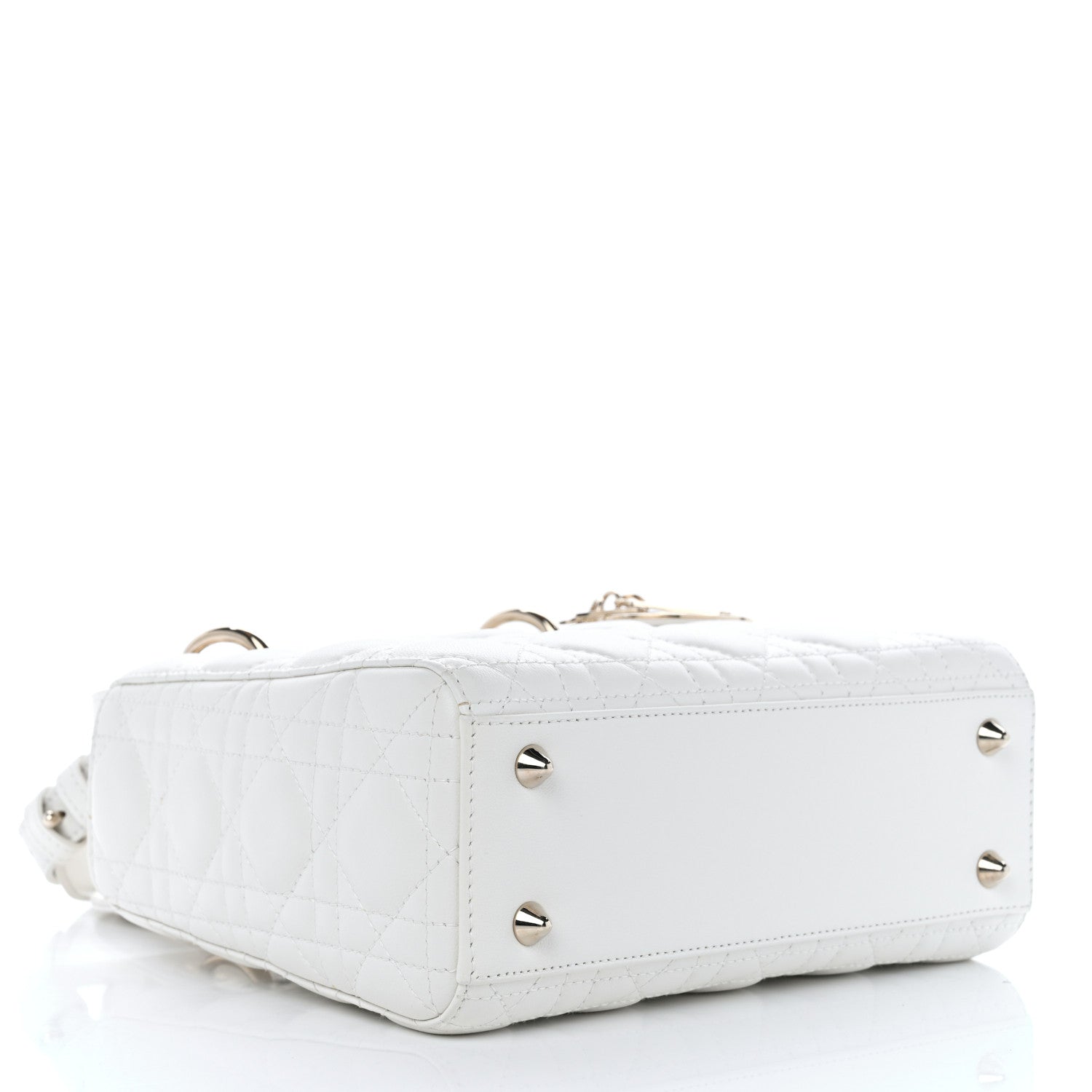 Christian Dior Lambskin Cannage Small My ABCDior Lady Dior White 4 of 11