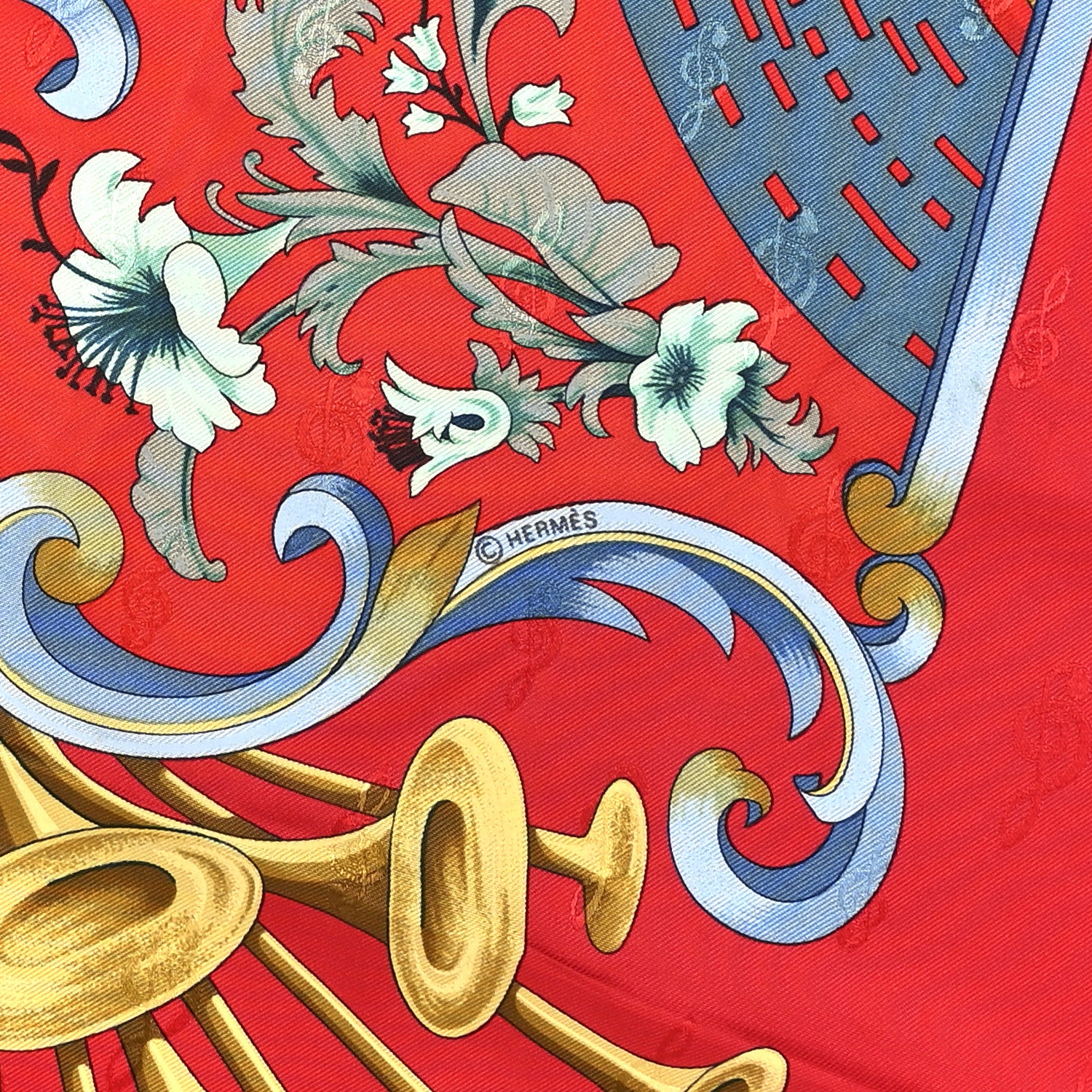 Hermes Silk Orgauphone Et Autres Mecaniques Scarf 90 1802214