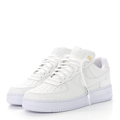 Louis Vuitton X NIKE AIR FORCE 1 Calfskin Monogram Mens Low Top Sneakers 9 White 4 of 17