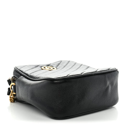 Gucci Azalea Calfskin Matelasse Diagonal Tall GG Marmont Crossbody Bag Black 3 of 11