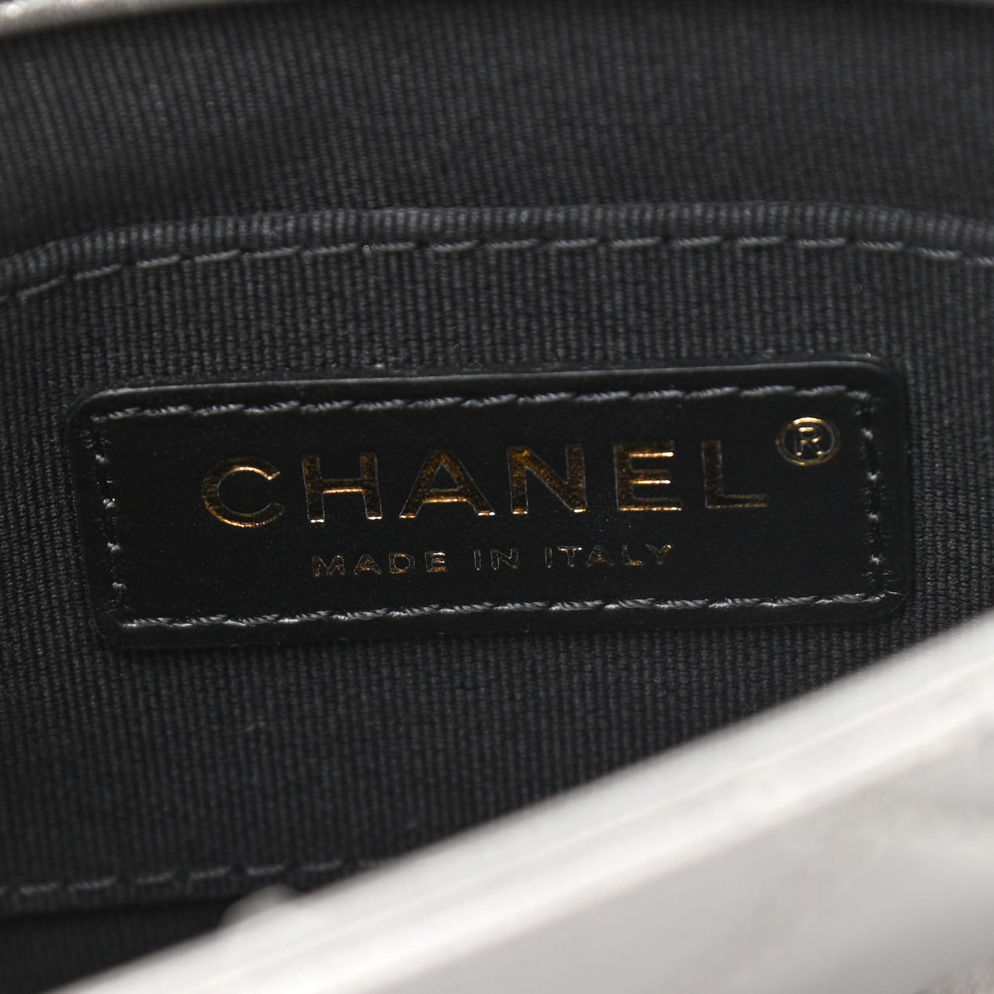 Metallic Lambskin Quilted Mini Side Note Flap Grey