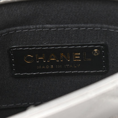 Chanel Metallic Lambskin Quilted Mini Side Note Flap Grey 5 of 10