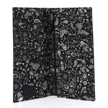 Saint Laurent Calfskin Canvas Bandana Continental Wallet Black 3 of 3