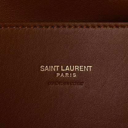 Saint Laurent Suede Braided Monogram Large Kate Satchel Brown 10 of 17
