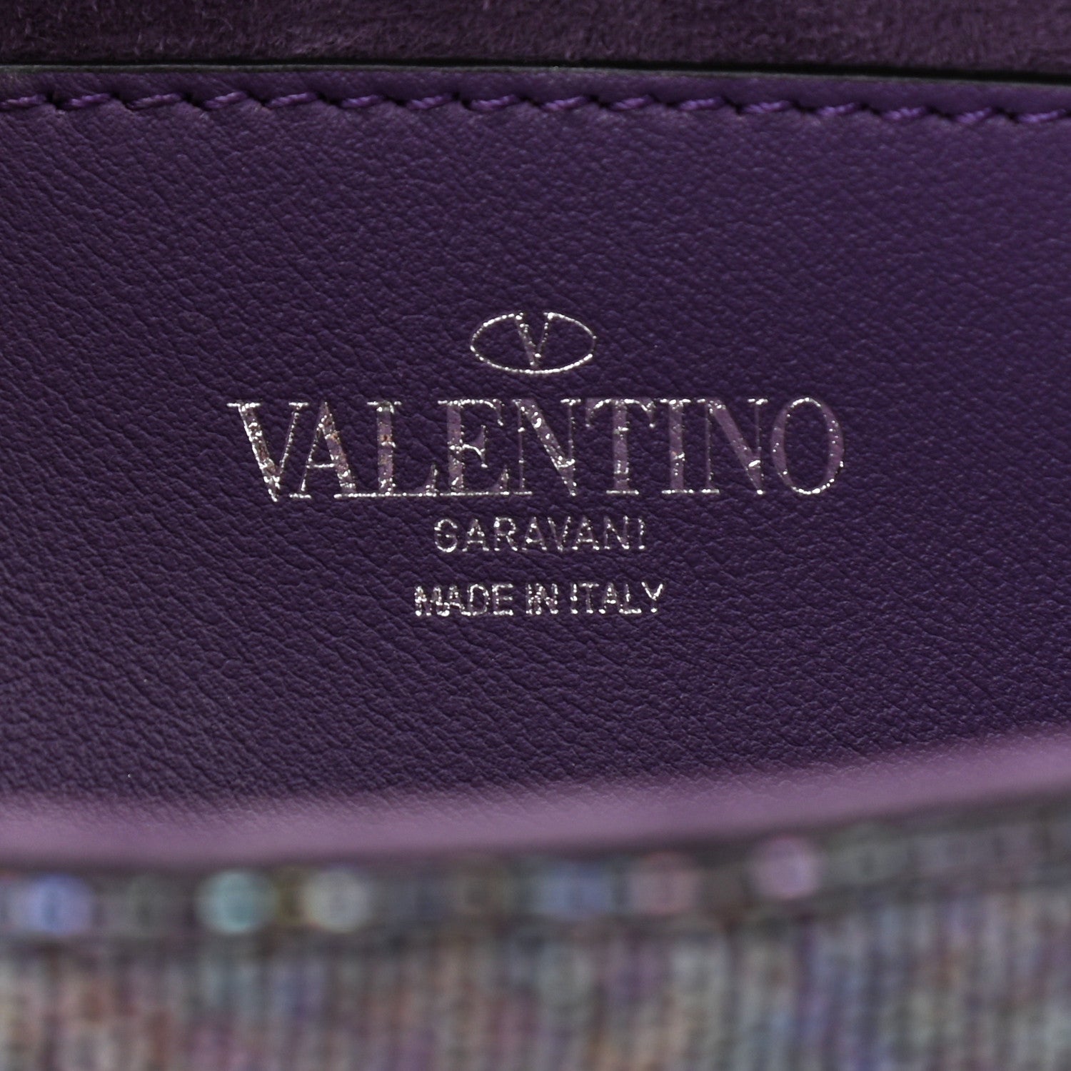 Valentino Garavani Swarovski Crystal Embroidered Vlogo Small Loco Shoulder Bag Crystal Lilac Silver 6 of 12