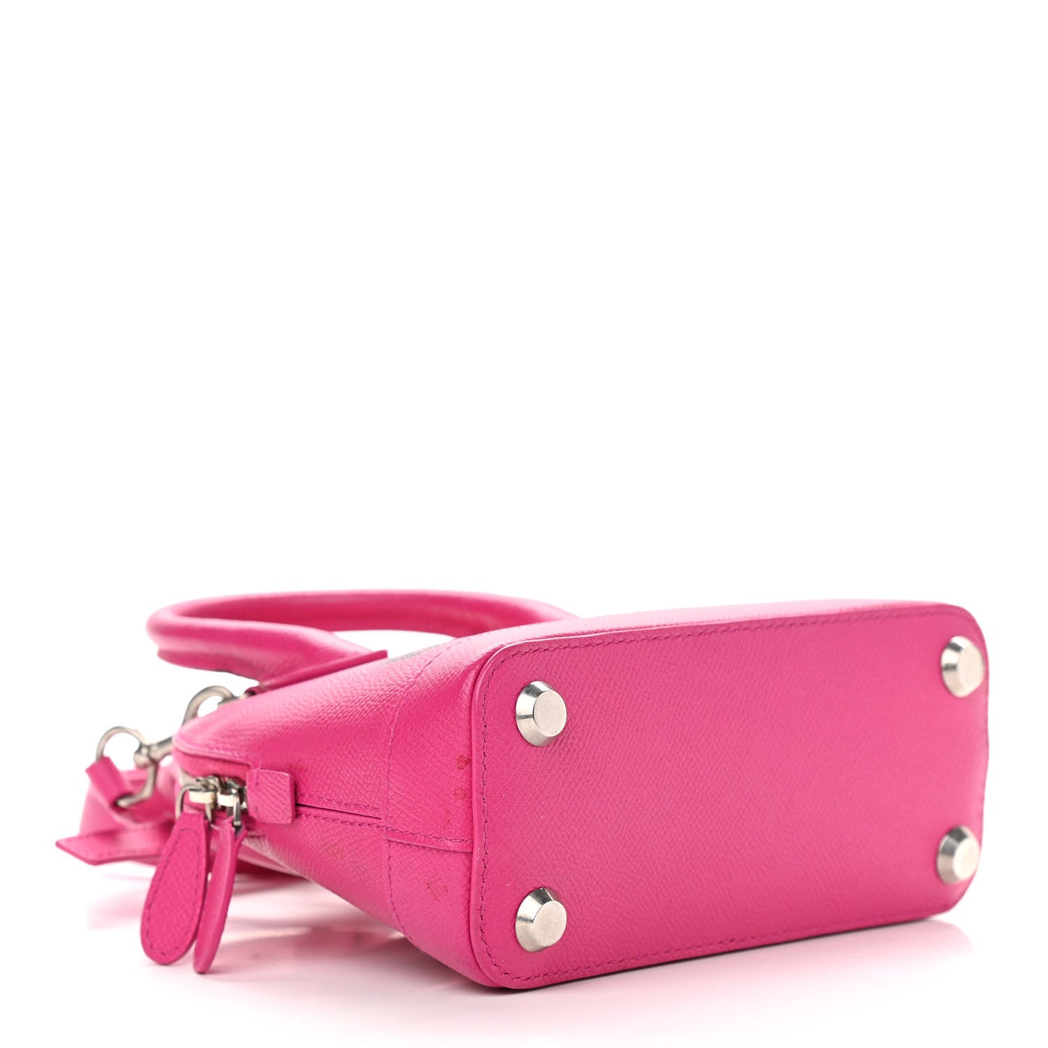 Balenciaga Signature Grained Calfskin Logo XXS Ville Top Handle Bag Fuchsia 4 of 11