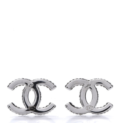 Chanel Crystal CC Earrings Silver 3 of 5