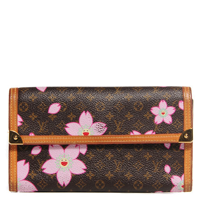 Louis Vuitton Monogram Cherry Blossom Porte Tresor International Wallet Brown 1 of 6